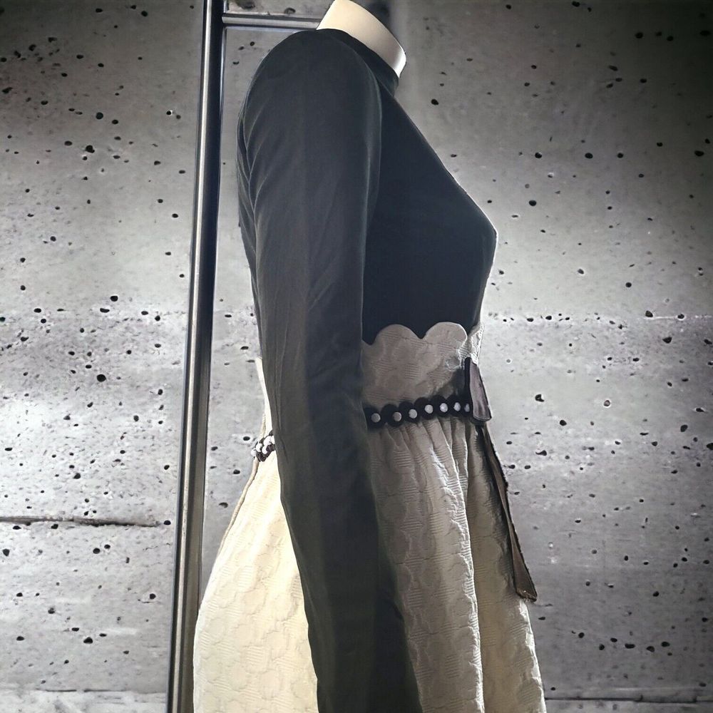 Vintage Kiki Hart 60's Maxi Dress Textured With Braid Trim And Brown Top With... - Picture 8 of 16
